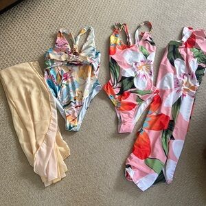 Floral Kids One Piece Swimsuit